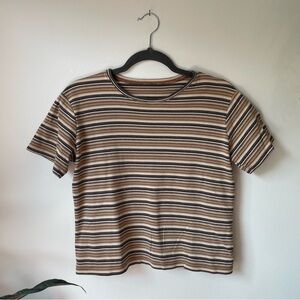 Unmarked horizontal striped tee, no tags/size but fits small to medium